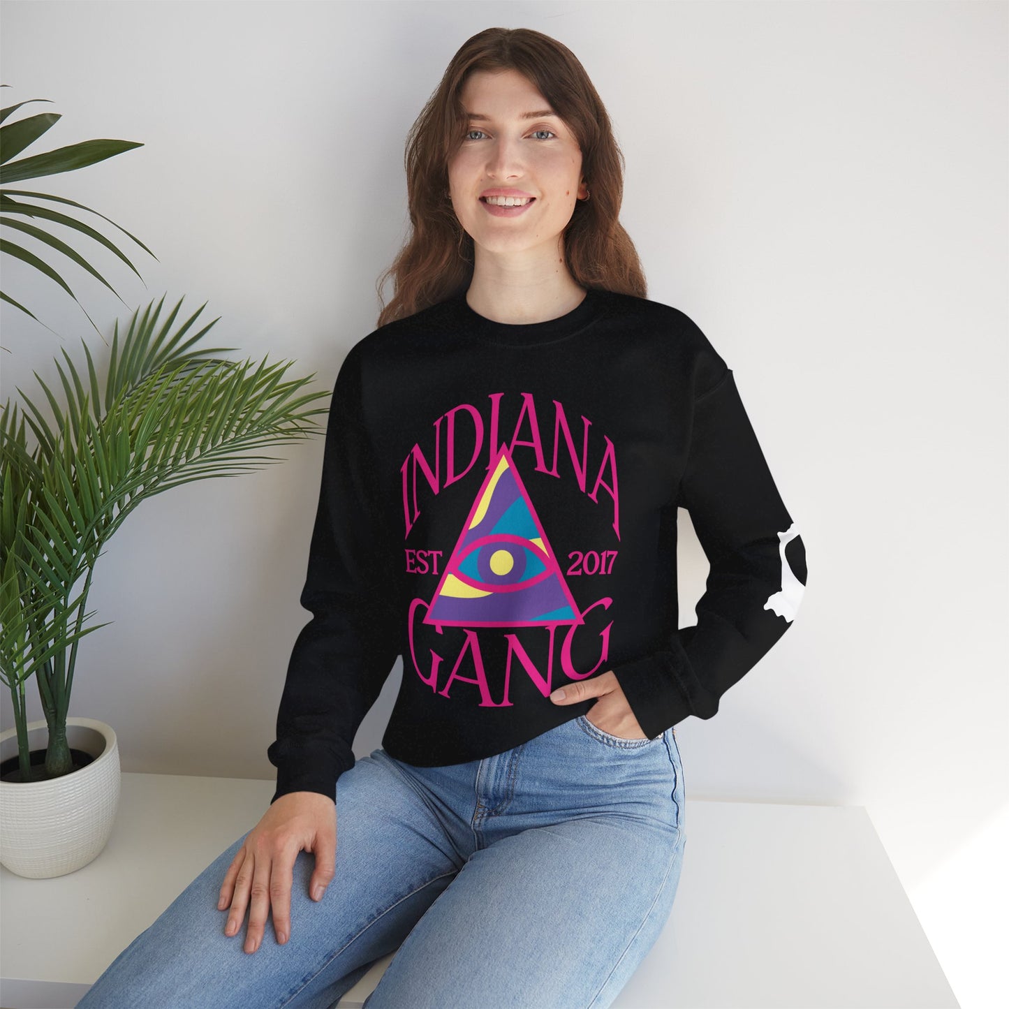 Ladies Indiana Gang Eyes Unisex Heavy Blend™ Crewneck Sweatshirt