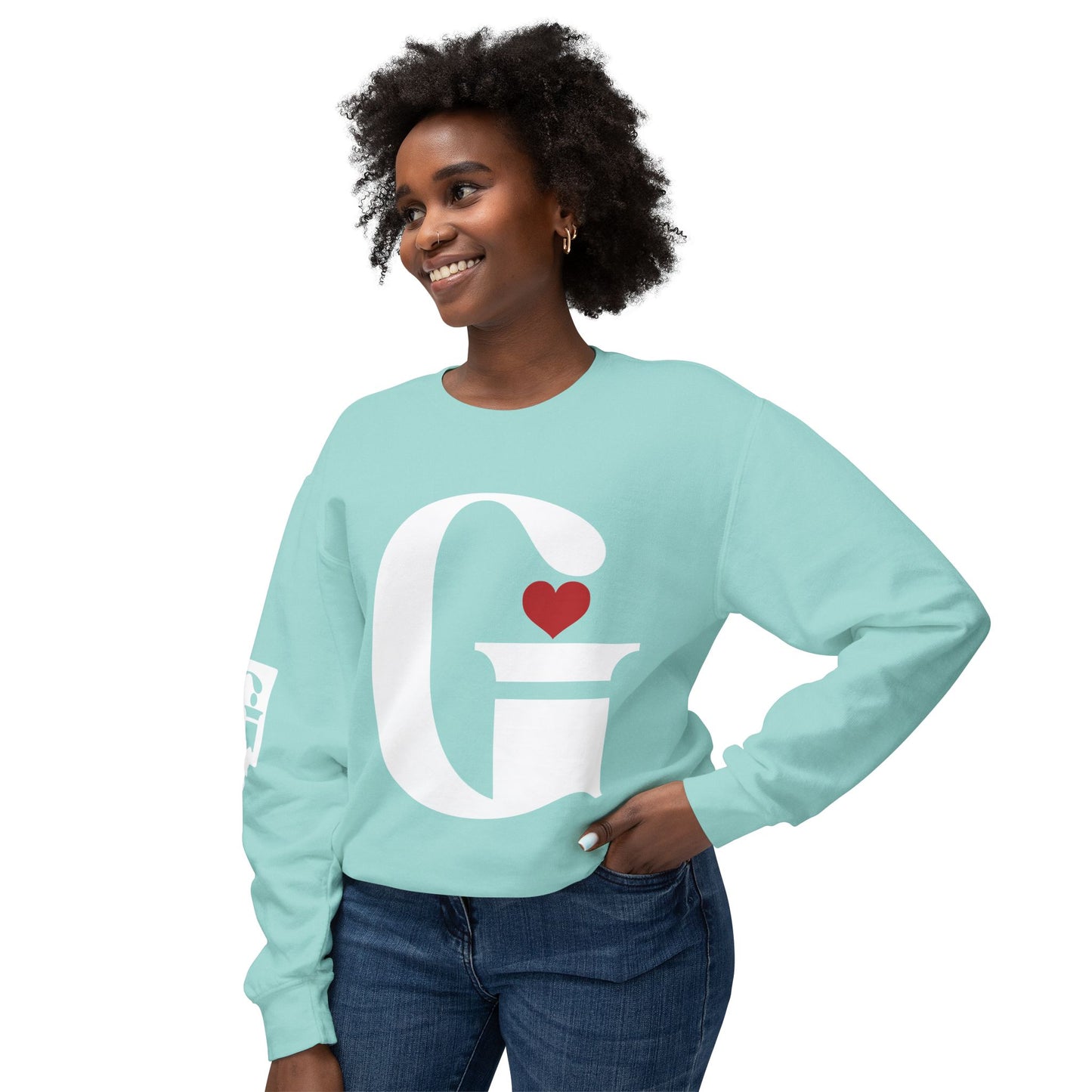 Indiana Gang Heart Unisex Ladies Lightweight Crewneck Sweatshirt