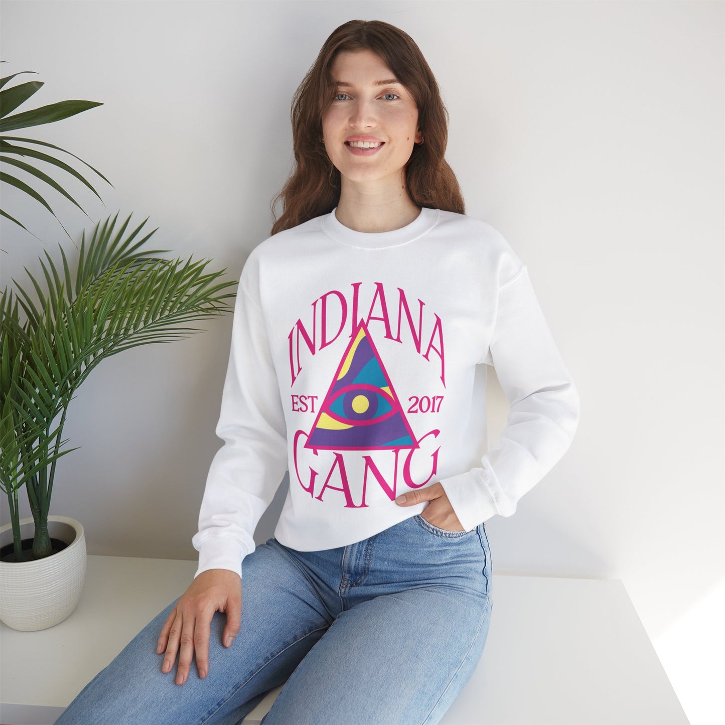 Ladies Indiana Gang Eyes Unisex Heavy Blend™ Crewneck Sweatshirt