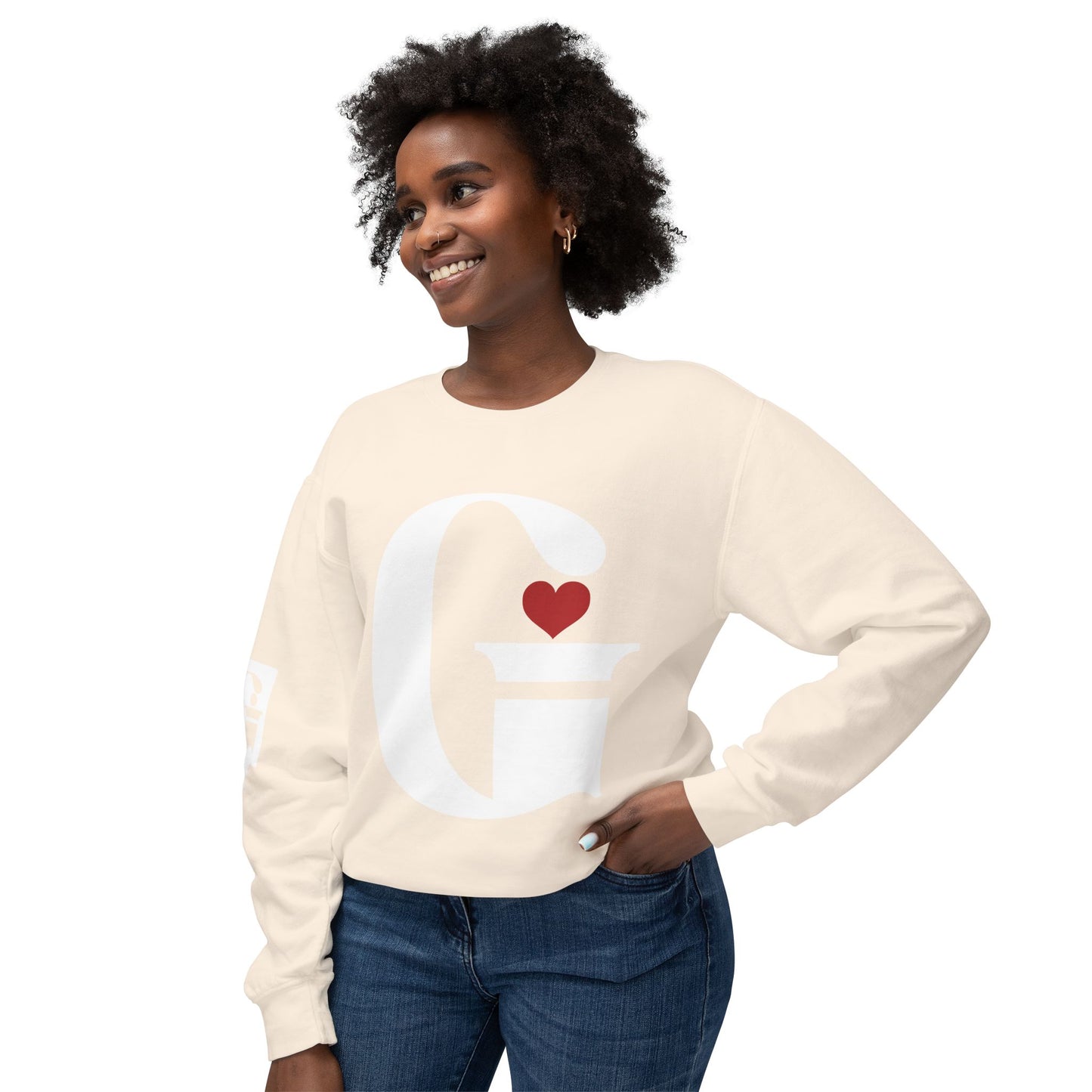 Indiana Gang Heart Unisex Ladies Lightweight Crewneck Sweatshirt