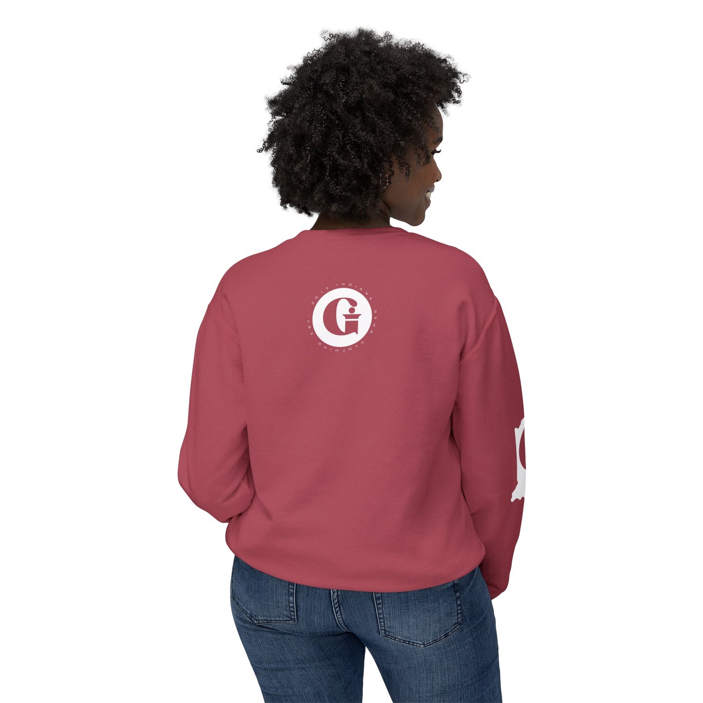 Indiana Gang Heart Unisex Ladies Lightweight Crewneck Sweatshirt