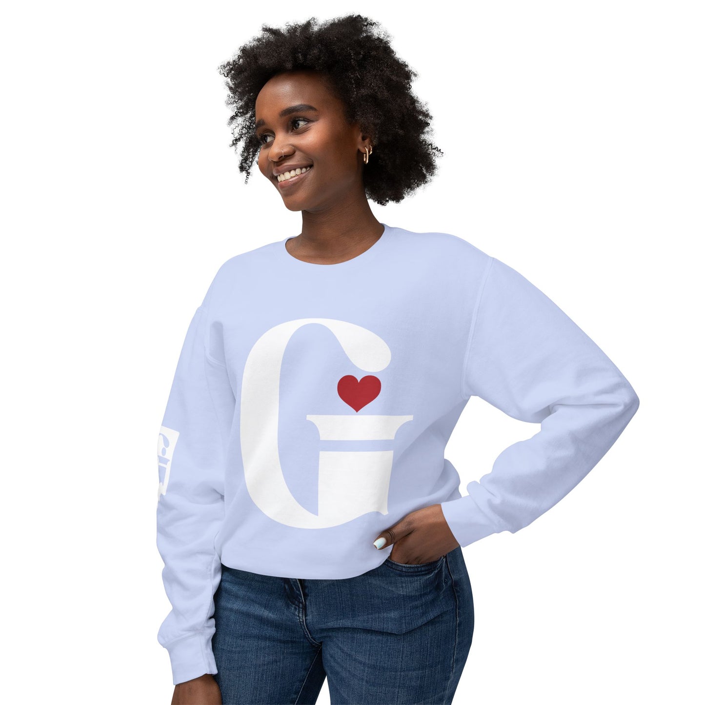 Indiana Gang Heart Unisex Ladies Lightweight Crewneck Sweatshirt