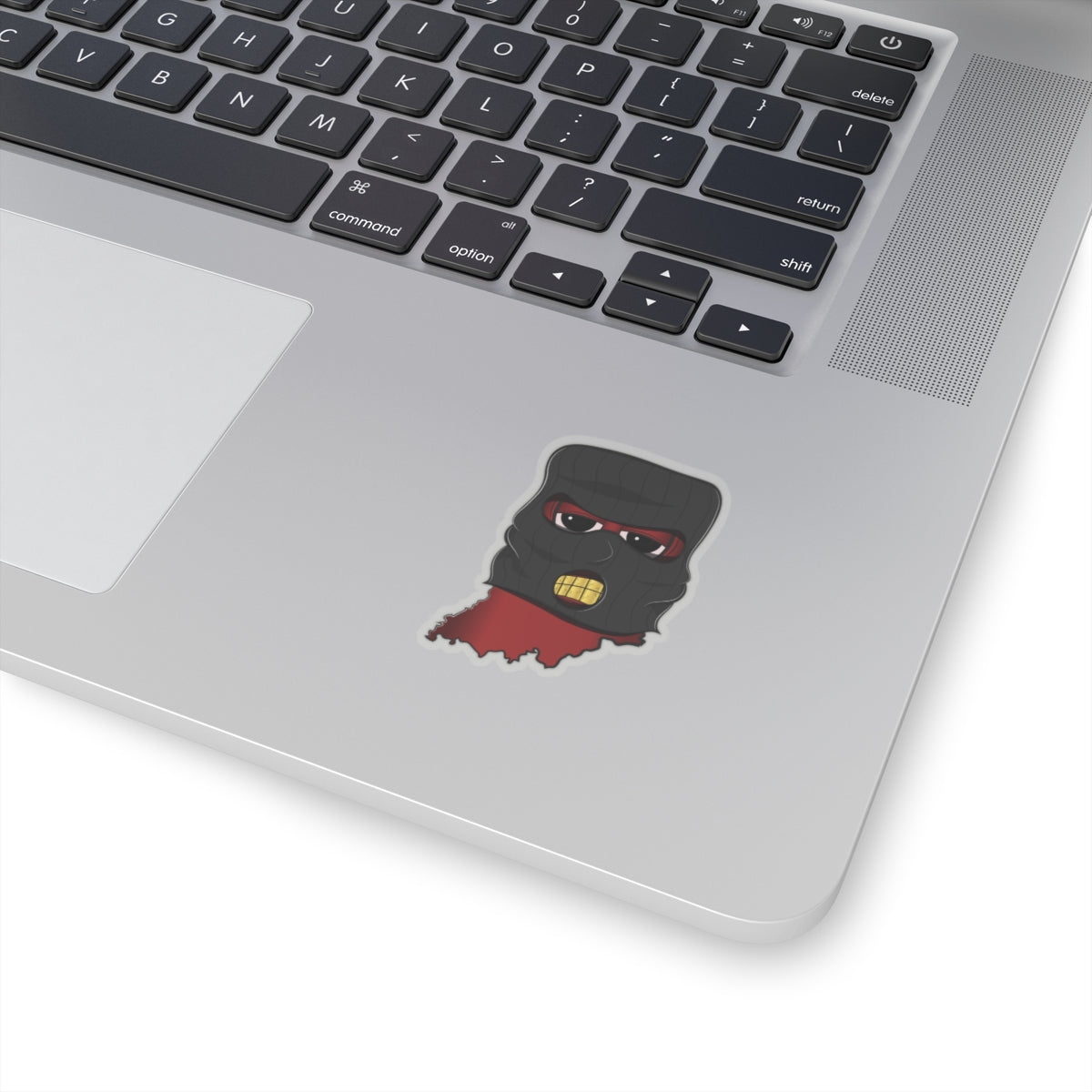 RED SKI MASK INDIANA CHARACTER STICKER ACCESSORY