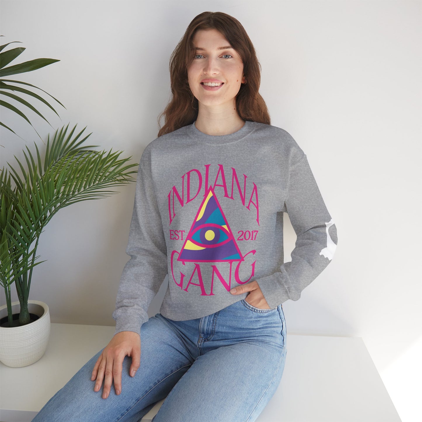 Ladies Indiana Gang Eyes Unisex Heavy Blend™ Crewneck Sweatshirt