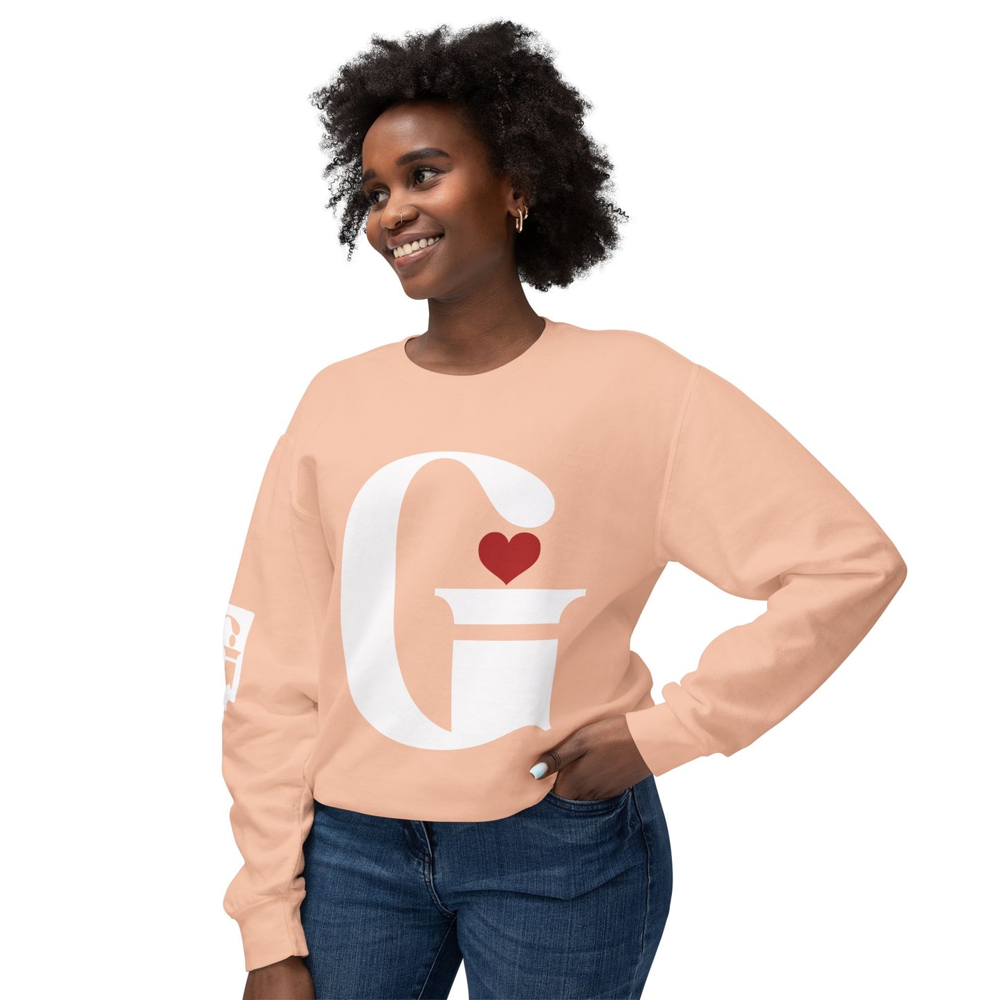 Indiana Gang Heart Unisex Ladies Lightweight Crewneck Sweatshirt