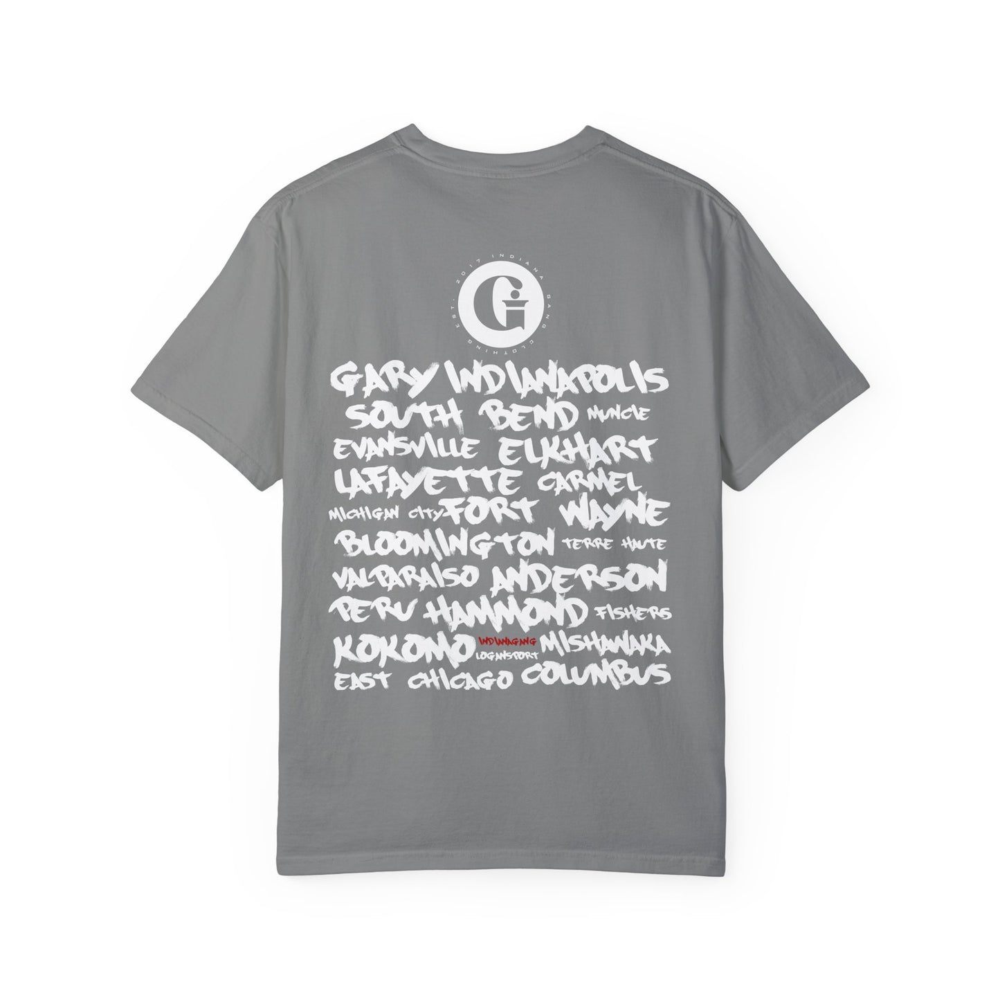 Indiana Gang Outline Logo Unisex Garment-Dyed T-shirt