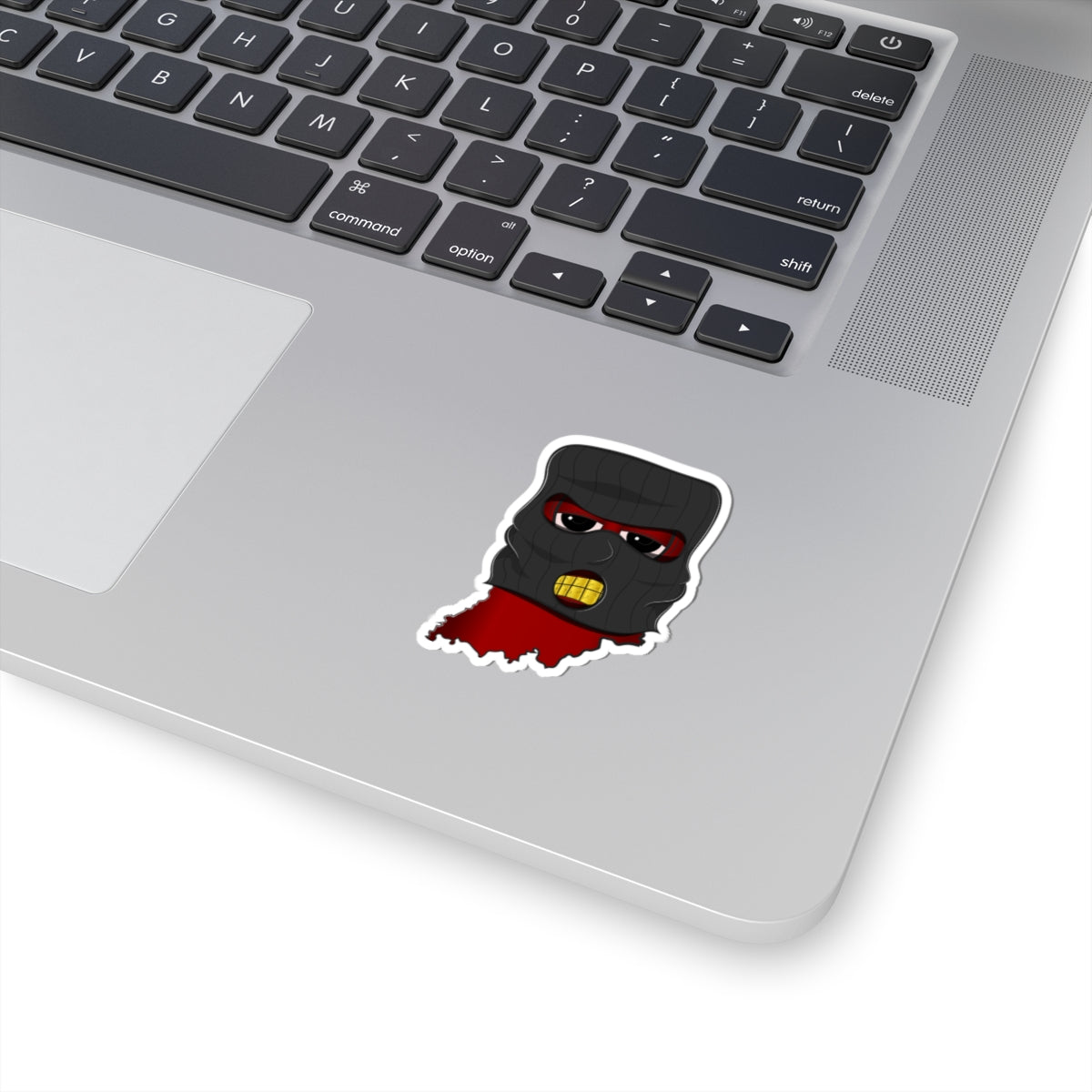 RED SKI MASK INDIANA CHARACTER STICKER ACCESSORY