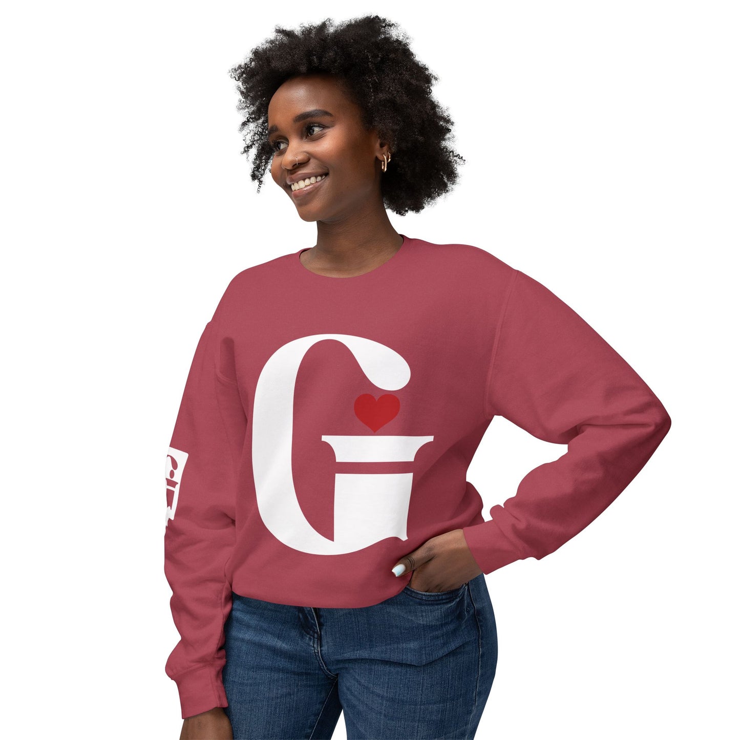 Indiana Gang Heart Unisex Ladies Lightweight Crewneck Sweatshirt